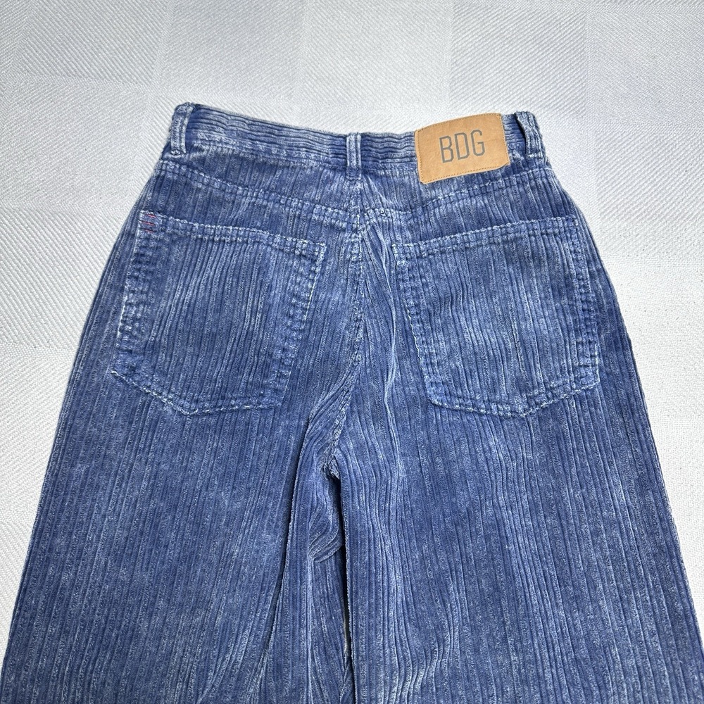 BDG High Rise Baggy Pants Womens 27 Blue Thick Corduroy Y2K Streetwear - Picture 7 of 14